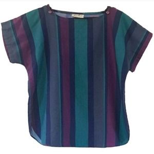 Vintage Jon Woods New York Blue Purple Blouse